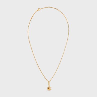 Triomphe Solitaire Necklace in Brass with Gold Finish